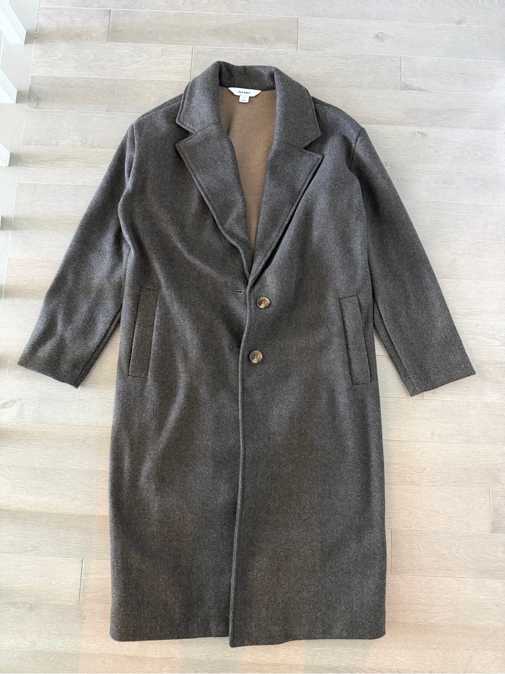 Old Navy Soft Brushed Long Overcoat in brown